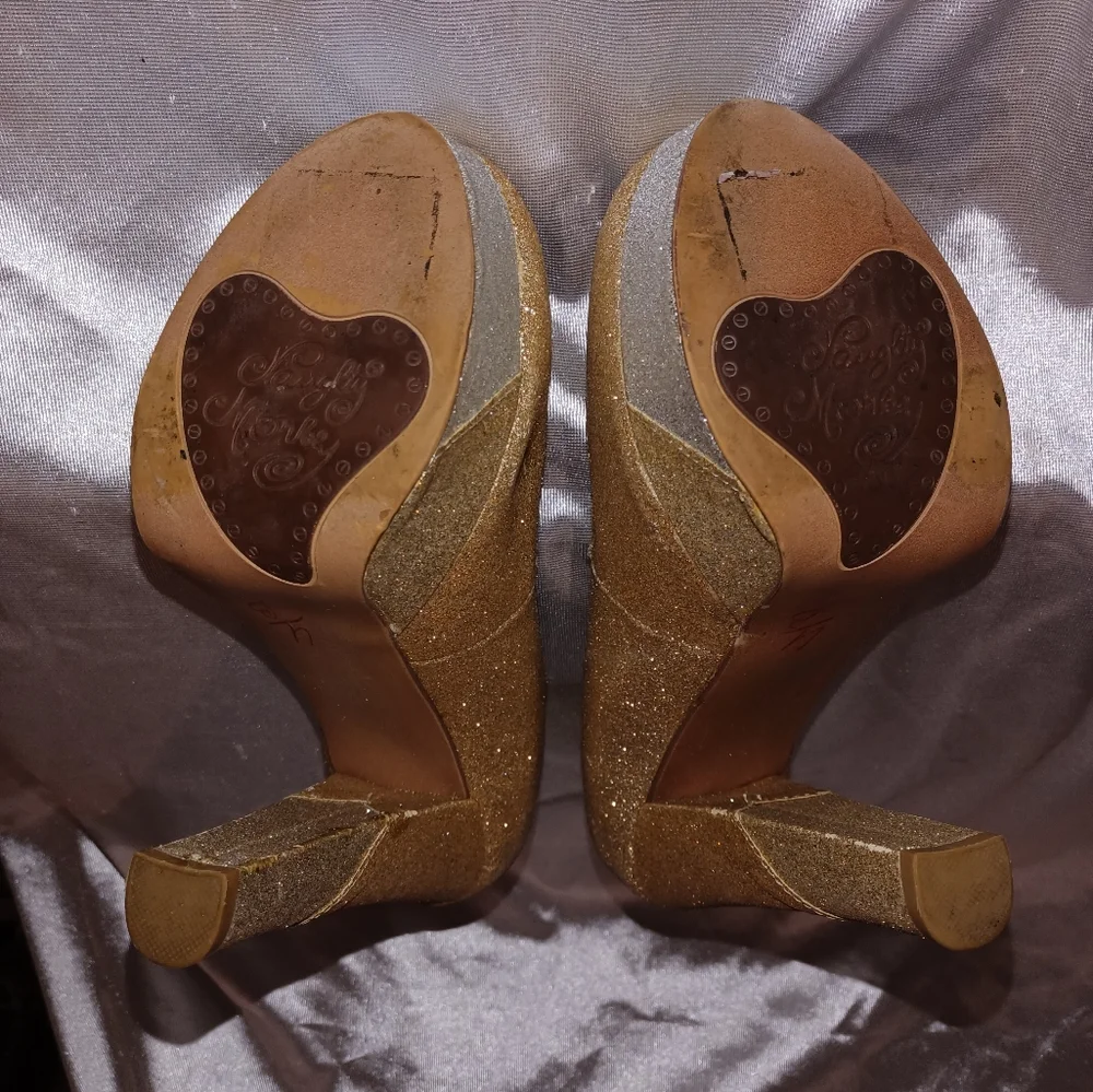 Naughty monkey gold glitter with some silver glitter chunky platforms 6 - Picture 5 of 12